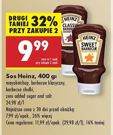 Sos barbecue classic Heinz promocja