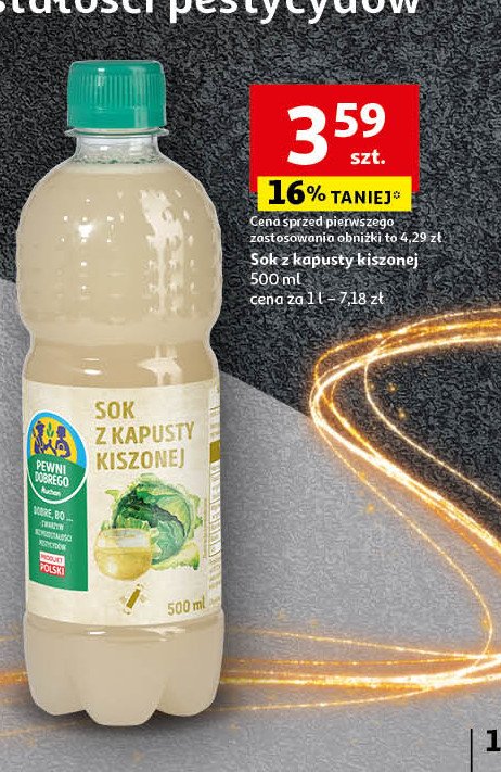 Sok z kapusty kiszonej Auchan pewni dobrego promocja