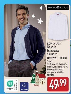 Koszula biznesowa męska z długim rękawem promocja w Aldi