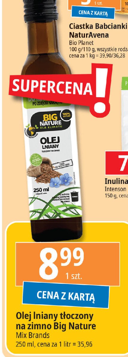 Olej lniany bio Big nature promocja