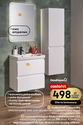 Lustro prostokątne Allain z oświetleniem LED GoodHome promocja w Castorama