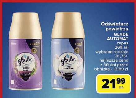 Odświeżacz powietrza pure clean linen Glade by brise promocja w Carrefour