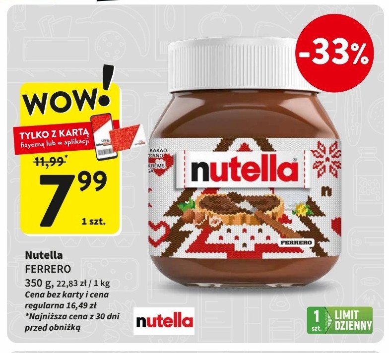 Nutella - krem czekoladowo-orzechowy promocja w Intermarche