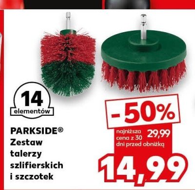 Zestaw talerzy szlifierskich i szczotek PARKSIDE 14 elementów promocja w Kaufland