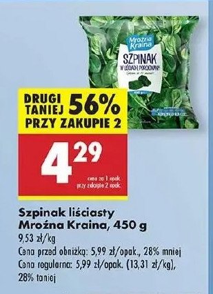 Szpinak w liściach Mroźna kraina promocja