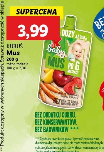 Mus jab艂ko-banan-truskawka-marchew Kubu艣 baby promocja
