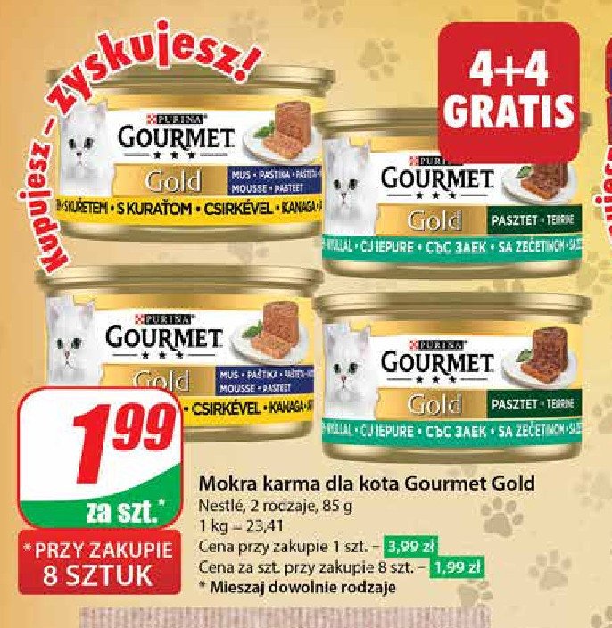 Karma dla kota mus z kurczakiem Purina gourmet gold promocja