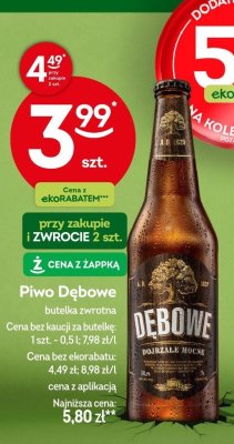 Piwo Dębowe butelka zwrotna 0,5l promocja w Żabka