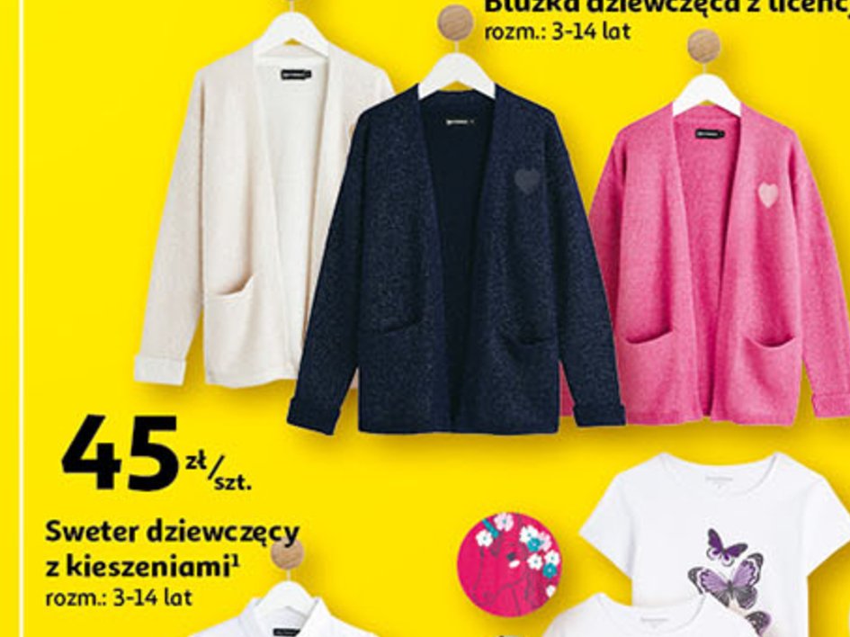 Sweter dziewczęcy 3-14 lat Auchan inextenso promocja