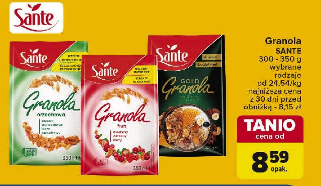 Granola orzechowa Sante promocja