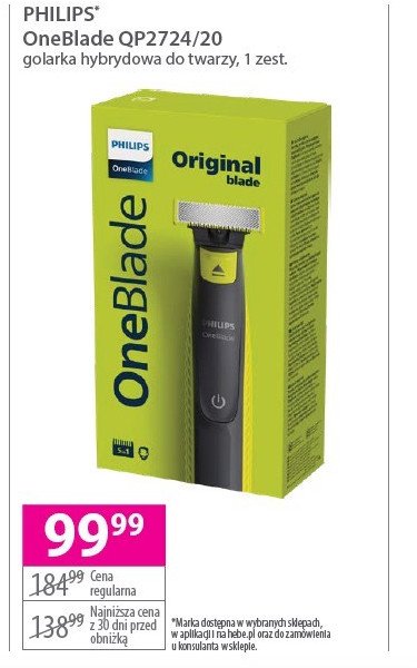 Trymer original blade Philips oneblade promocja