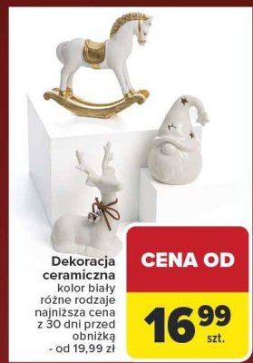 Dekoracja ceramiczna kolor biały, różne rodzaje Carrefour promocja w Carrefour