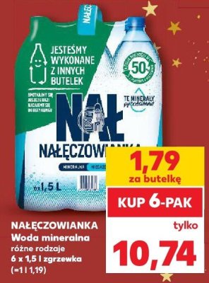 Woda mineralna Nałęczowianka różne rodzaje 6 x 1,5 l zgrzewka promocja w Kaufland