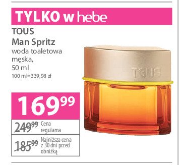 Woda toaletowa Tous man spritz promocja