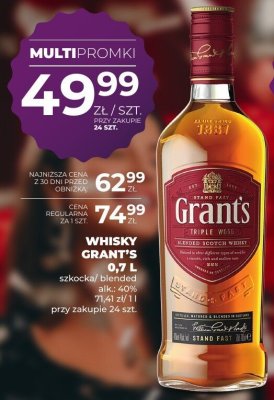Whisky Grant's szkocka/blended 0,7 l promocja w Duży Ben