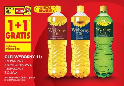 Olej Wyborny rzepakowy 1L promocja w Biedronka