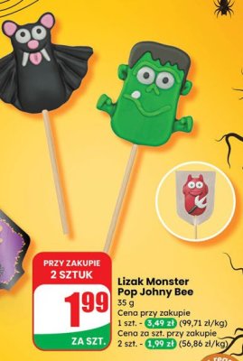 Lizak Monster Pop Johny Bee promocja w Dino