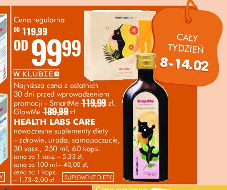 Suplementy diety HEALTH LABS CARE GLOW ME promocja