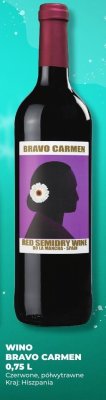 Wino BRAVO CARMEN czerwone półwytrawne 0,75 L promocja w Duży Ben