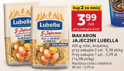 Makaron jajeczny Lubella promocja w Stokrotka