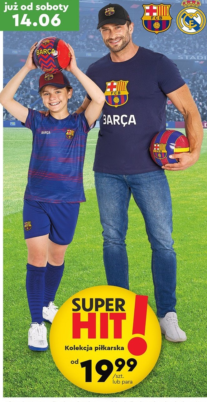 T-shirt męski fc barcelona granatowy promocja w Biedronka