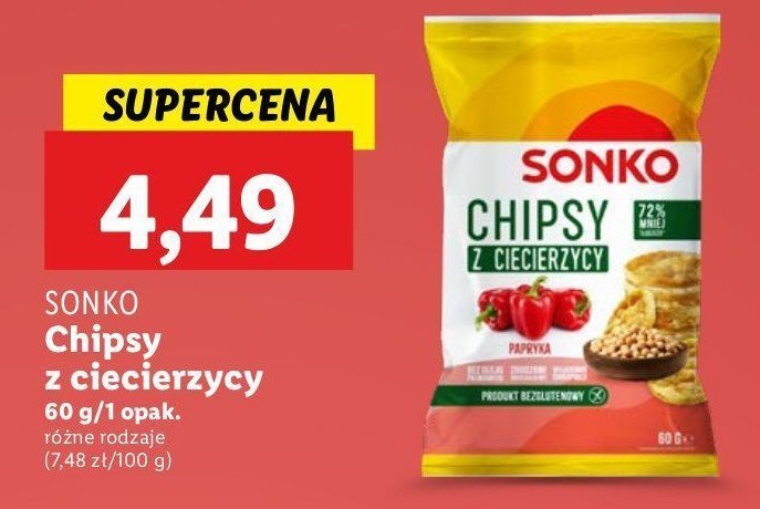 Chipsy z ciecierzycy paprykowe Sonko promocja