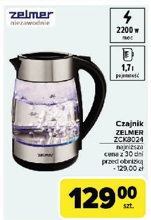 Czajnik zcs8024 Zelmer promocja w Carrefour Market