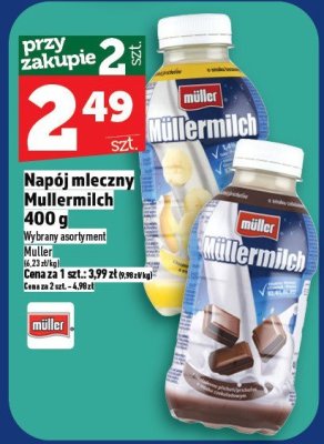 Napój mleczny Müllermilch 400 g promocja w TOPAZ