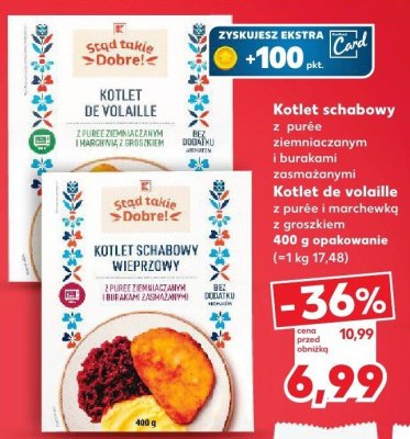 Kotlet schabowy z puree ziemniaczanym i burakami zasmażanym promocja w Kaufland
