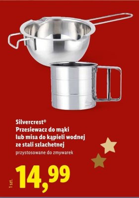 Przesiewacz do mąki lub misa do kąpieli wodnej Silvercrest ze stali szlachetnej promocja w Lidl