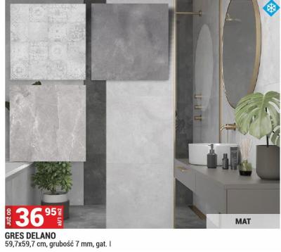Płytki GRES DELANO 59,7x59,7 cm, grubość 7 mm promocja w Merkury Market