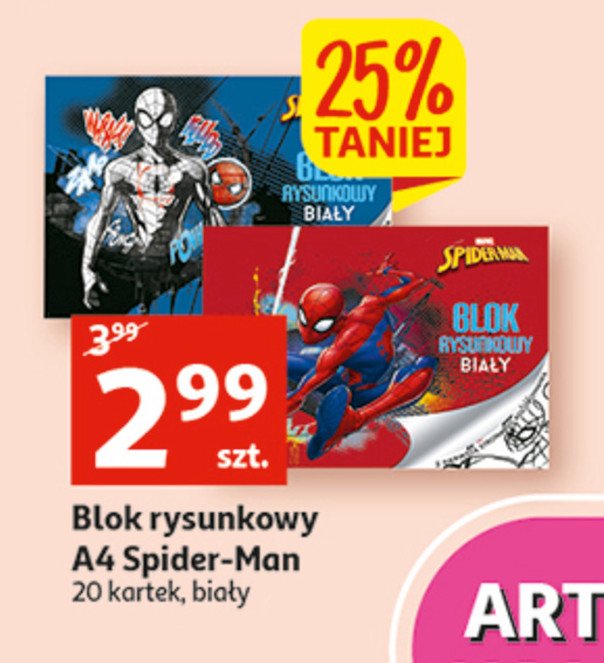 Blok rysunkowy a4 20 kartek spider-man promocja