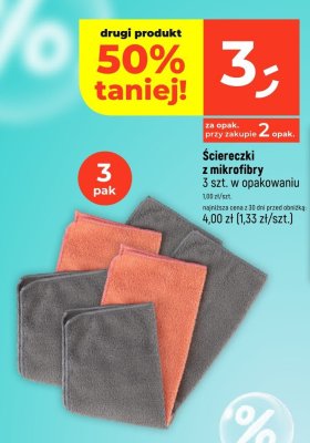 Ściereczki z mikrofibry 3 szt. w opakowaniu promocja w Dealz