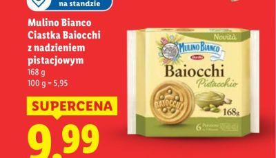 Ciastka Baiocchi z nadzieniem pistacjowym promocja w Lidl