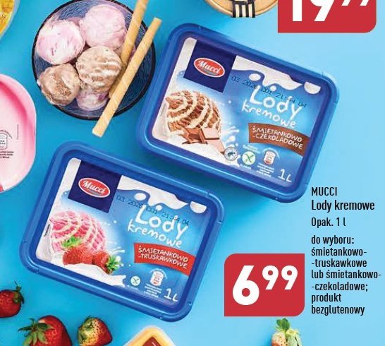 Lody kremowe śmietankowo - czekoladowe Mucci promocja