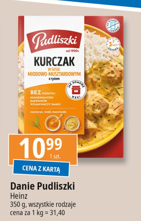 Kurczak w sosie miodo-musztardowym z ryżem Pudliszki promocja