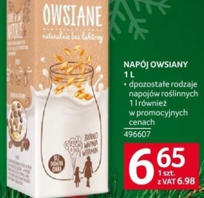 Napój owsiany Inka 1L różne rodzaje promocja w Selgros
