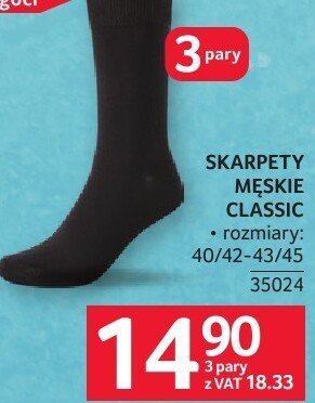 Skarpety męskie Classic promocja w Selgros