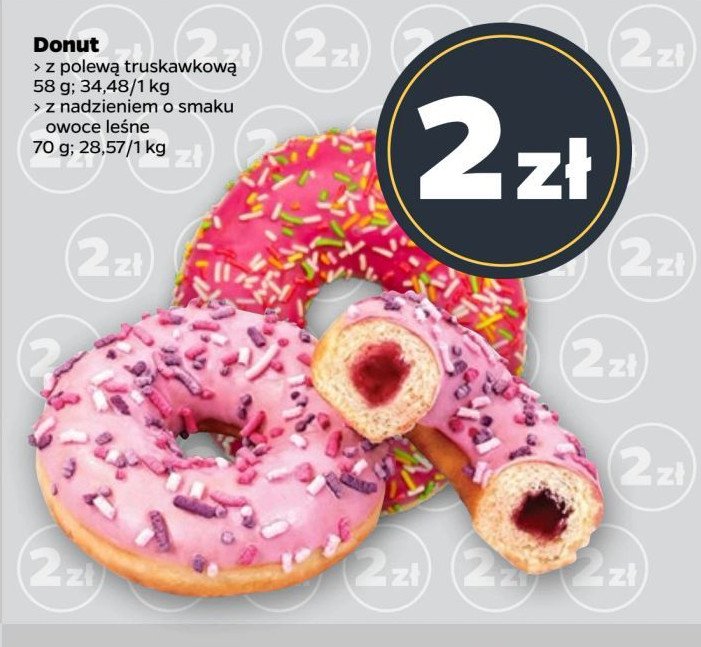 Donut truskawkowy promocja w Netto