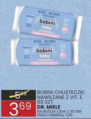 Chusteczki BOBINI CHUSTECZKI NAWILŻANE Z VIT E 60 SZT DR. MIELKE promocja w Wafelek