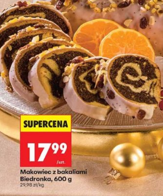 Makowiec z bakaliami Biedronka, 600 g promocja w Biedronka
