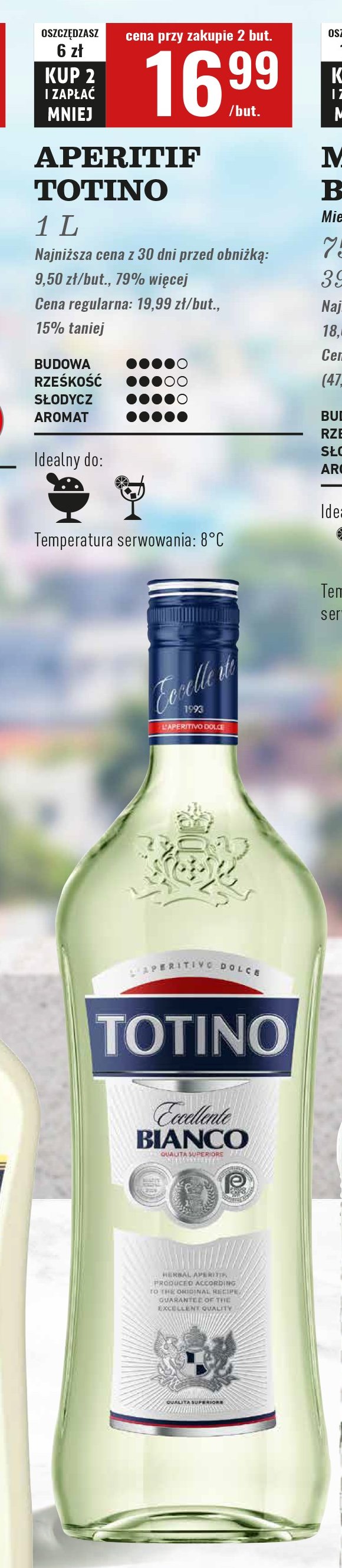 Vermouth TOTINO BIANCO promocja w Biedronka