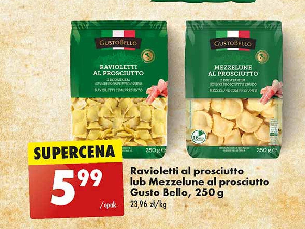 Mezzelune al prosciutto Gustobello promocja