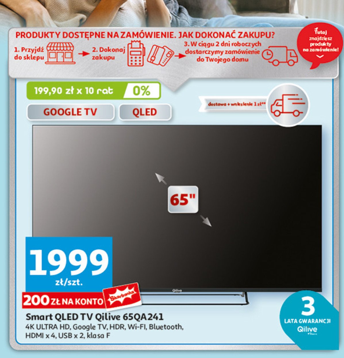 Telewizor 65" 65qa241 Qilive promocja w Auchan