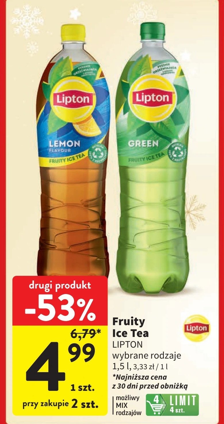 Herbata mrożona lemon Lipton ice tea promocja w Intermarche