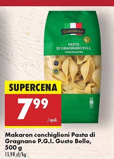 Makaron conchiglioni Gustobello promocja w Biedronka