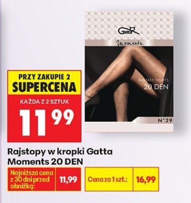 Rajstopy w kropki Gatta Moments 20 DEN promocja w Biedronka