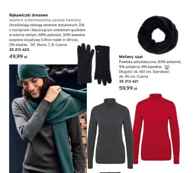 Sweter cienki z golfem z naturalnym włóknem szary melanż promocja w Tchibo