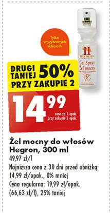 Żel do włosów w sprayu mocny Hegron gel spray promocja