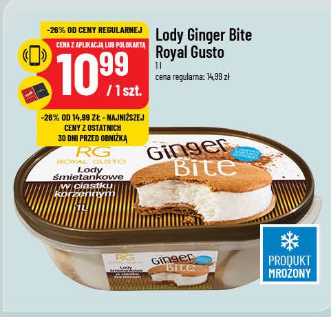 Lody śmietankowe w ciastku korzennym Royal gusto promocja